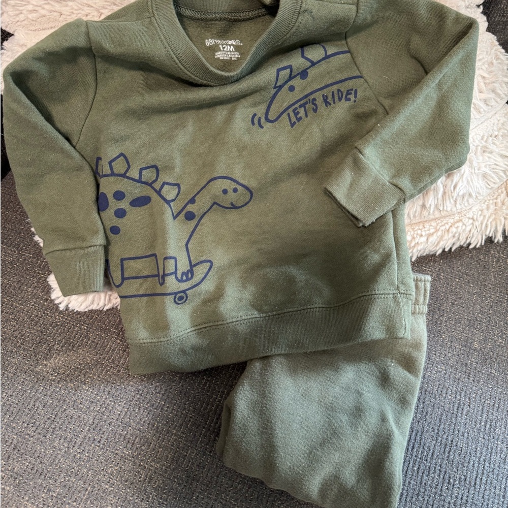 *2 for $10* Green Dinosaur Sweatshirt and Pants Set